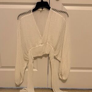 White Tie-Back Blouse (picture for reference)